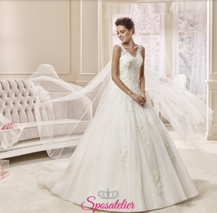 giana- vestito da sposa ampio da  principessa con velo staccabile