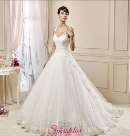 amelì- abito da sposa realizzato su misura Italia ampio in pizzo