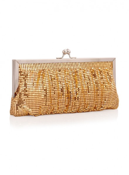 Borsa Pochette con pailette color oro clutch online economica