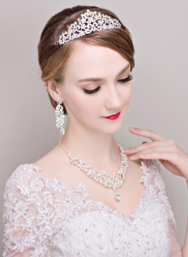 Completo Tiara Sposa con Orecchini e Collana