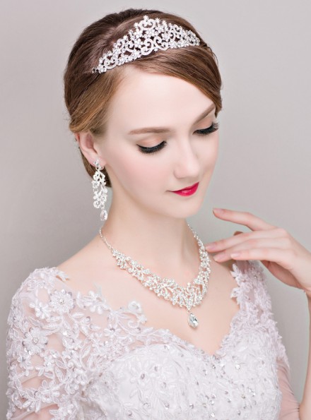 Completo Tiara Sposa con Orecchini e Collana