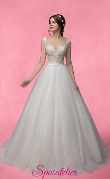 abiti da sposa ampio principesco 2017 online economico Italia su misura gratis
