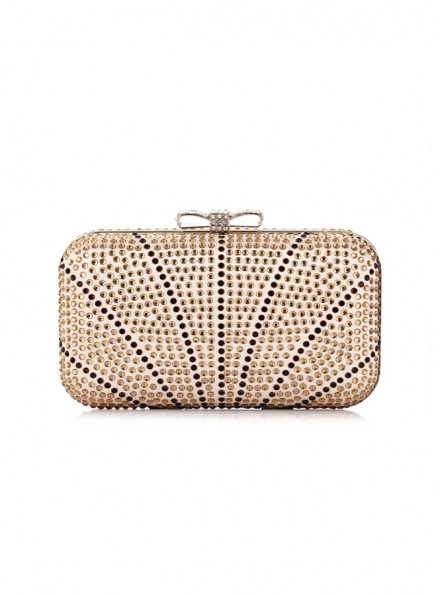 Clutch sposa color champagne luccicante ricevimento con strass online
