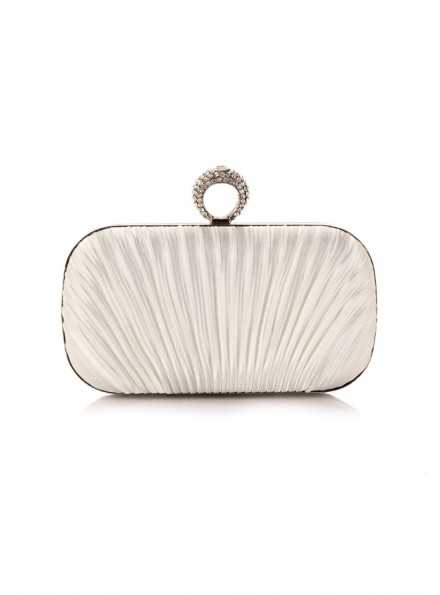 Pochette sposa color avorio con anello online economica