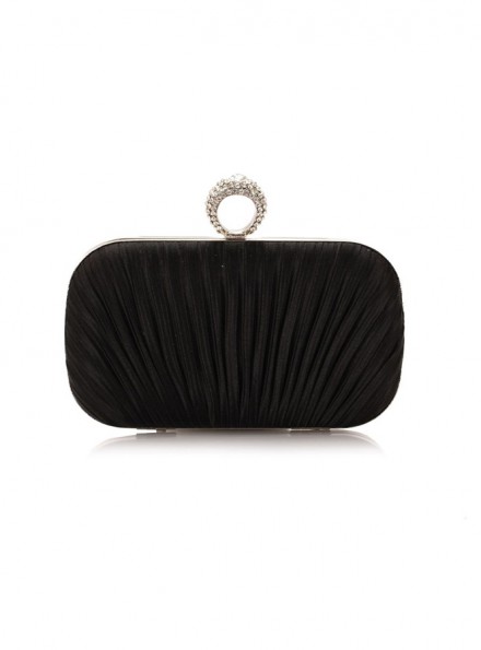 Pochette sposa elegante nera con anello online economica