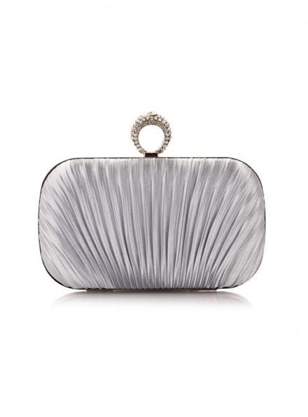 Pochette sposa elegante argento con anello online economica