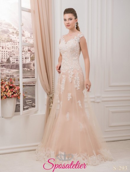 daidya- abiti da sposa color cipria con pizzo Italia online economico