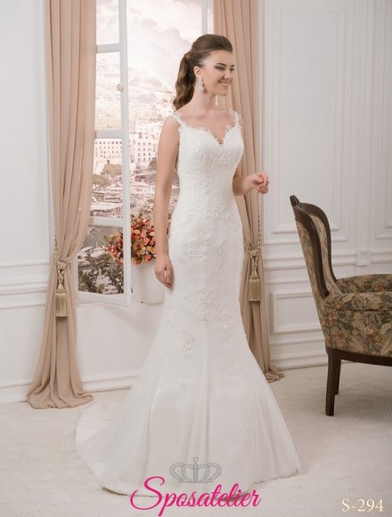nettuno- abito da sposa sirena nuova collezione 2017 con pizzo