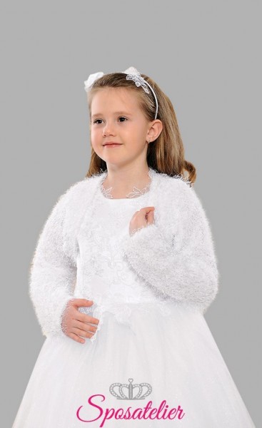 Bolero da bambina online comunione in lana fine e pizzo