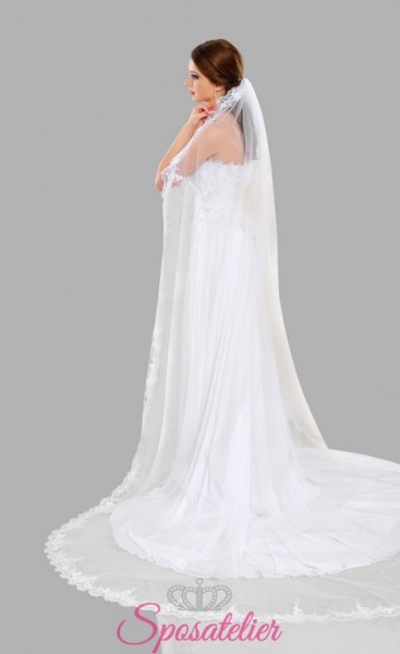 Velo sposa con bordo ondulato
