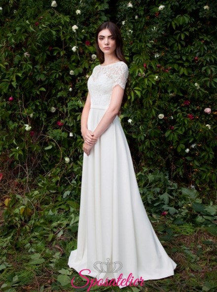 Modica- abiti da sposa semplici con maniche corte acquisto online