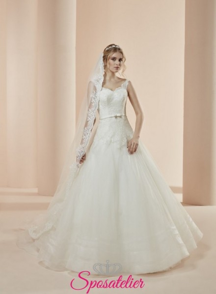 Brescia-vestito da sposa economico online elegante modello principesco