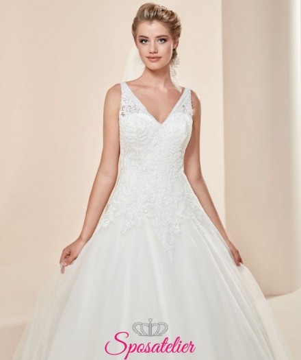 Modena-vestito da sposa  a palloncino economico online elegante