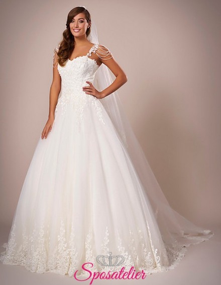 Guglionesi-abito da sposa semplice in pizzo ricamato online