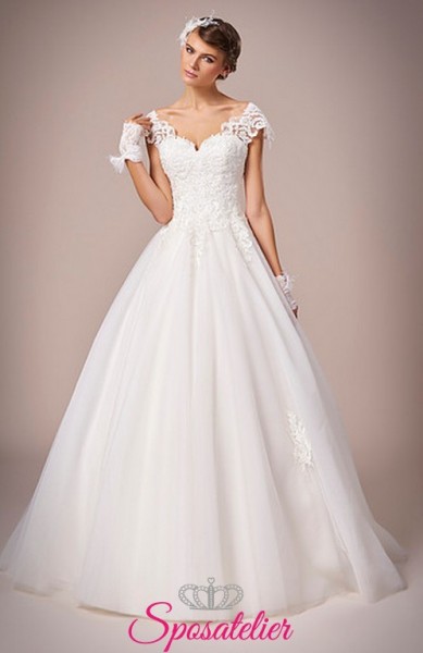 Licata-abito da sposa semplice in pizzo ricamato online