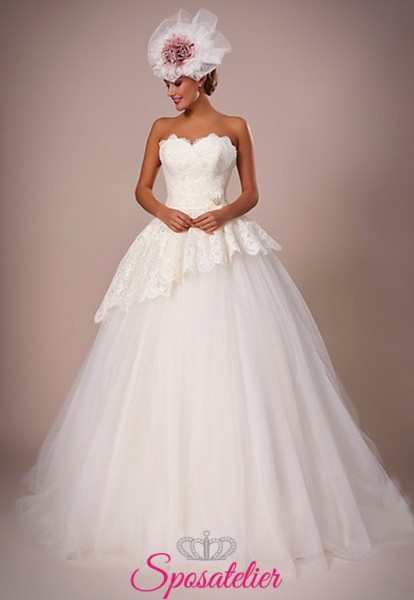 117-abiti da sposa con gonna a palloncino e balza online