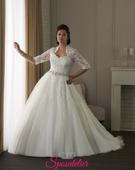 Torino- abiti da sposa 2017  con coprispalle taglie forti
