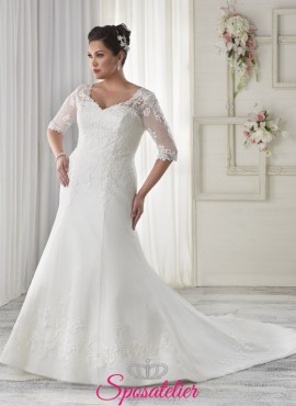 Chanell- vestito da sposa 2017  con corpetto steccato taglie comode