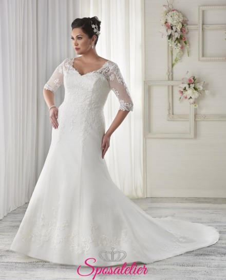 Chanell- vestito da sposa 2017  con corpetto steccato taglie comode