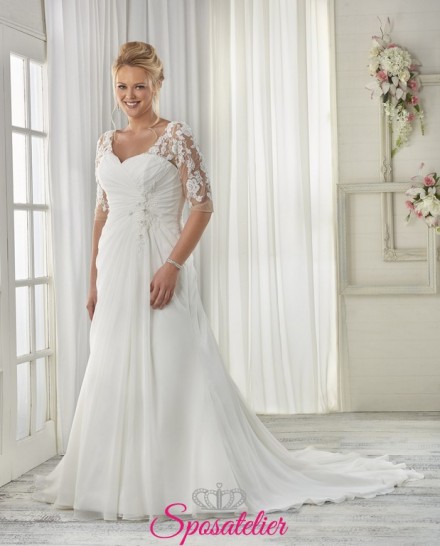 Arina- abiti da sposa 2017 taglie comode in morbido chiffon