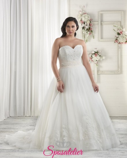 ylaria- abiti da sposa 2017 taglie comode scollo a cuore