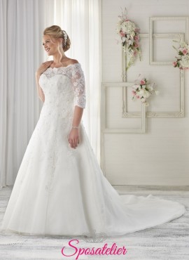 Verdazza- abiti da sposa  taglie comode scollo a barca