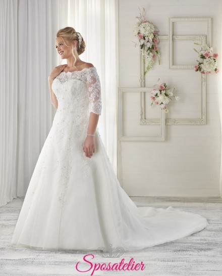 Verdazza- abiti da sposa  taglie comode scollo a barca