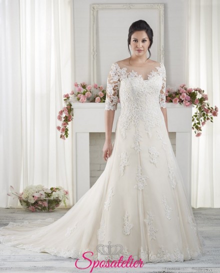 Sandra- vestiti da sposa online economici sartoria italiana per taglie comode
