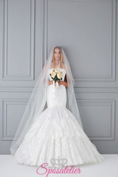 Caltanisetta-vestito da sposa acquisto online economico  modello sirena