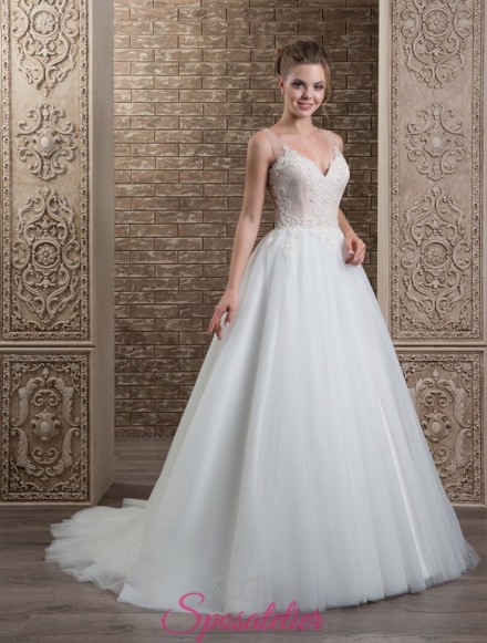 127-abito da sposa bicolore con gonna a campana online italia