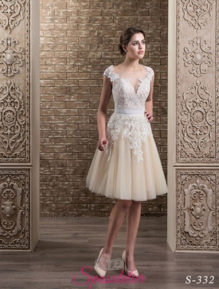 133-abito da sposa 2017 corto colorato economico