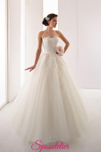 vestito da sposa  con gonna a palloncino economco online Italia