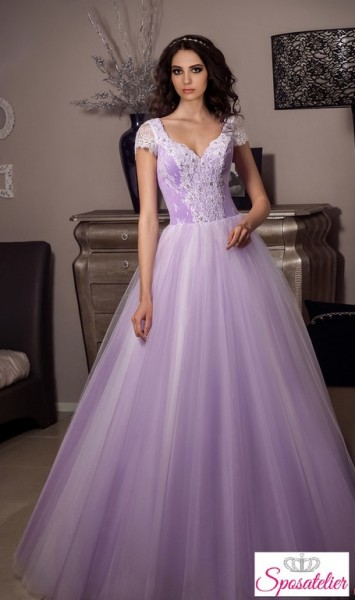 abito da sposa colorato lilla economico online collezione 2017