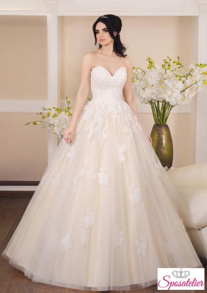 abito da sposa colorato rosa e avorio economico online
