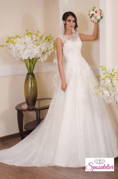 vestito da sposa in pizzo economici on line collezione 2017