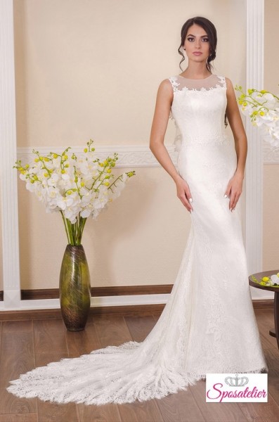 vestito da sposa aderente  in pizzo economici on line collezione 2017