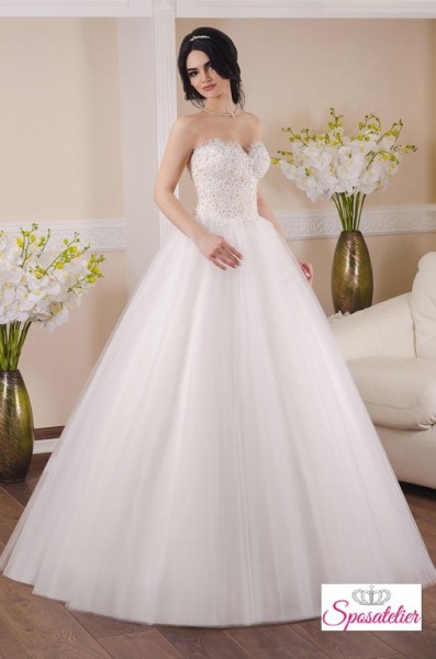 vestito da sposa in tulle con punti luce vendita on line