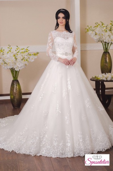 abiti sposa invernali 2017 economico in pizzo vendita on line