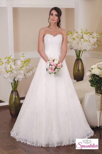 vestito da sposa raffinato economico su misura in pizzo