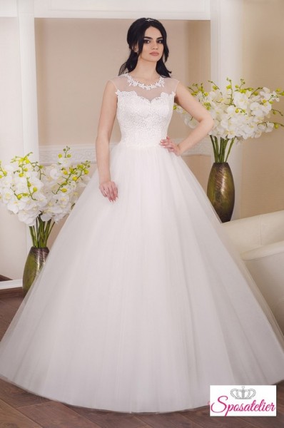vestito da sposa in tulle e pizzo tessuti di qualità prodotti in italia