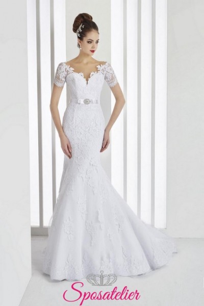 abiti da sposa sirena  sensulae con schiena ricamata economici
