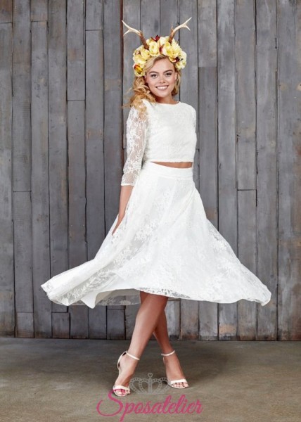 abiti da sposa spezzati corpetto e gonna  economici online
