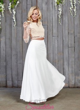 abiti da sposa per matrimonio civile crop top spose moderne