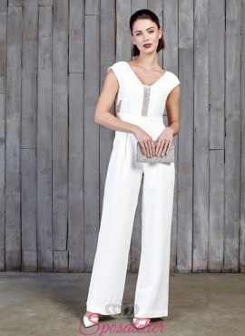 abiti da sposa con pantaloni  hippy chic per un matrimonio country 2017 economici