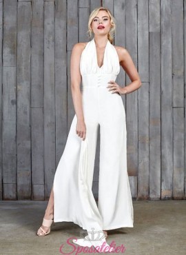 Tuta da sposa originale con pantalone per  matrimonio civile 2017