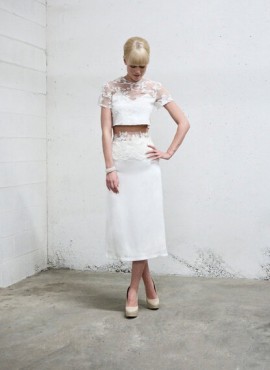 Abiti da sposa per matrimonio vintage modello crop top  2017