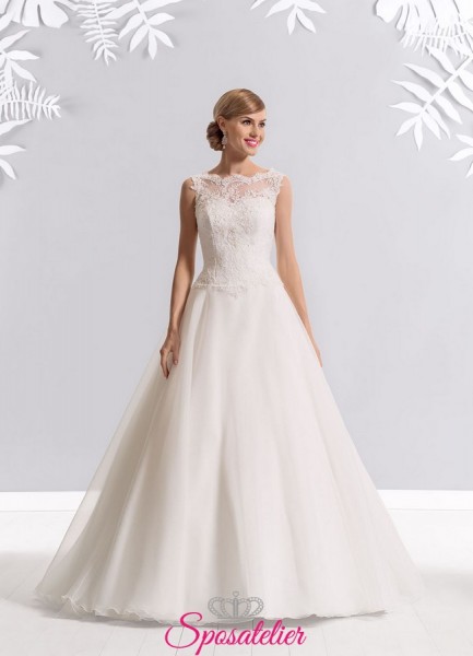vestiti da sposa  con scollo tondo su internet vendita on line