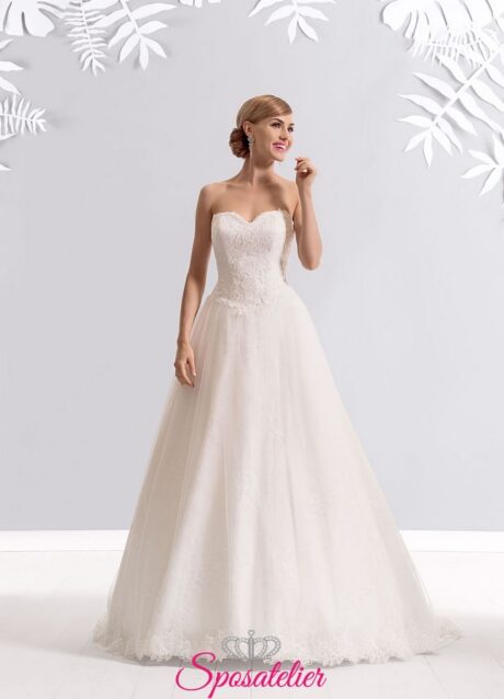 abito da sposa scollo a cuore pizzo