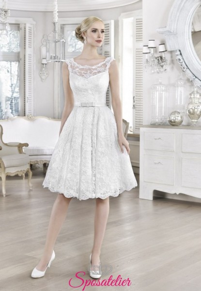 abiti da sposa corti sopra al ginocchio acquisto online economici Italia