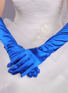 guanti da sposa lunghi in raso blu online economici